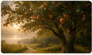 A fruit tree in warm morning light